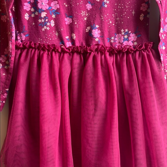 CARTERS UGC Girls Size 7 Floral Long Sleeve Dress Tulle Tiered Skirt - Picture 5 of 10